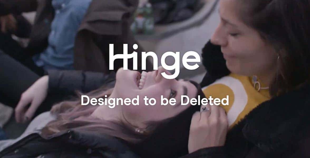 Screenshot of Hinge's homepage